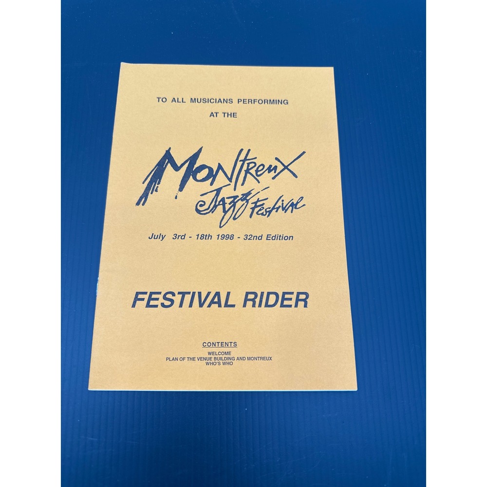 1998 Montreux Jazz Festival Rider 32nd Edition Claude Nobs Music Memorabilia